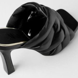Zara black leather mules
